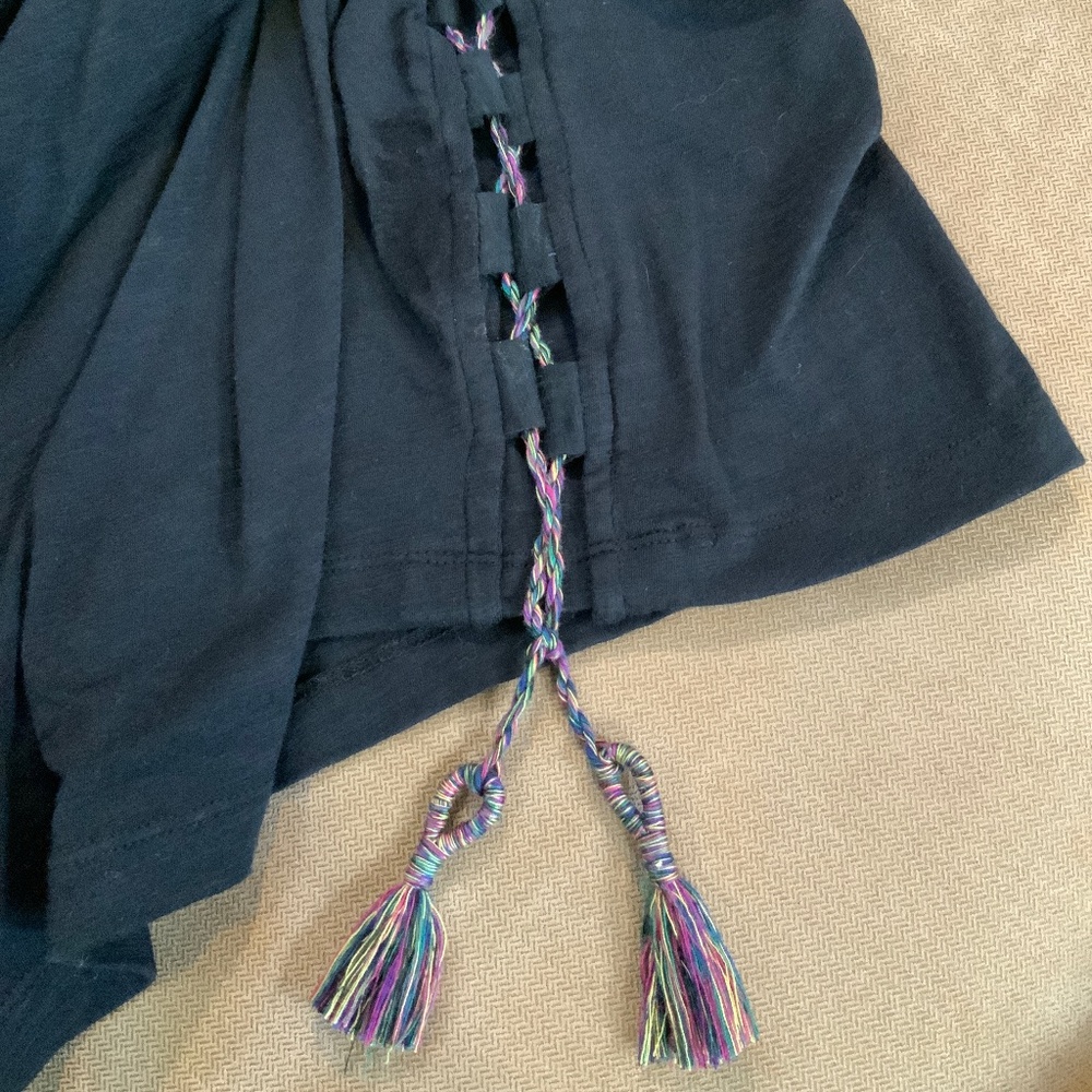 Beacon Cove Black L Short Sleeve Jersey Dress w/cute side detail Beach Cover up - Picture 9 of 9